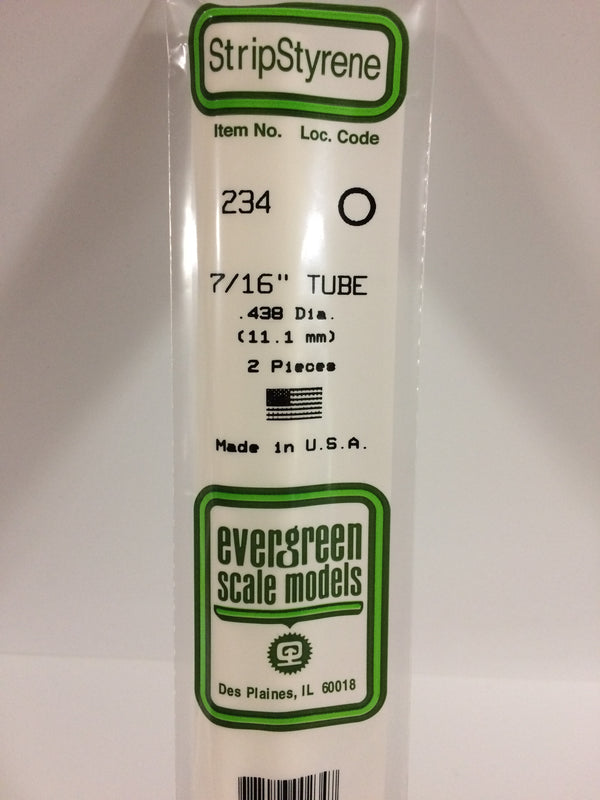 234 - .438 (11.1mm) OD WHITE POLYSTYRENE TUBING - Evergreen Scale Models