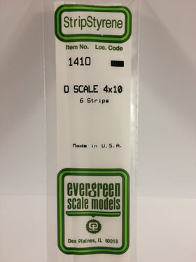 1410 - .080" X .208" OPAQUE WHITE POLYSTYRENE O SCALE STRIPS (4X10)