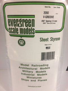 2050 - .050 OPAQUE WHITE POLYSTYRENE V GROOVE SIDING - Evergreen Scale  Models