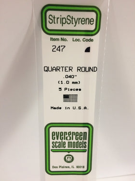 247 - .040" (1.0mm) OPAQUE WHITE POLYSTYRENE QUARTER  ROUND