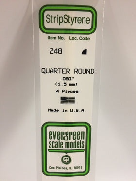 248 - .060" (1.5mm) OPAQUE WHITE POLYSTYRENE QUARTER  ROUND
