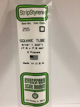 255 - .312" (7.9mm)OPAQUE WHITE POLYSTYRENE SQUARE TUBING
