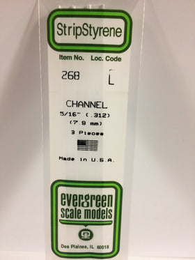 268 - .312"  (7.9mm) OPAQUE WHITE POLYSTYRENE CHANNEL