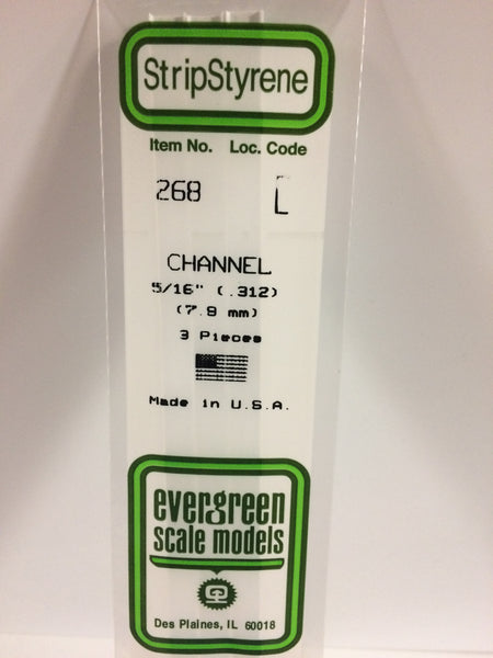 268 - .312"  (7.9mm) OPAQUE WHITE POLYSTYRENE CHANNEL