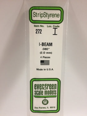 272 - 080"  (2.0mm) OPAQUE WHITE POLYSTYRENE I-BEAM