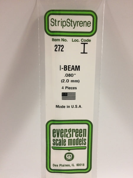 272 - 080"  (2.0mm) OPAQUE WHITE POLYSTYRENE I-BEAM