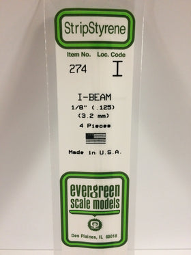 274 - 125"  (3.2mm) OPAQUE WHITE POLYSTYRENE I-BEAM