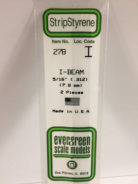 278 - 312"  (7.9mm) OPAQUE WHITE POLYSTYRENE I-BEAM