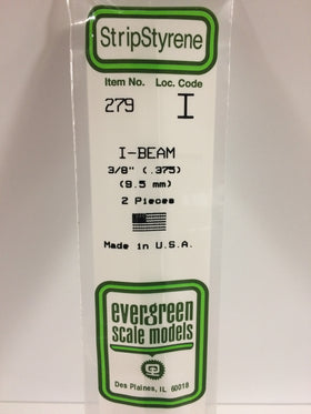 279 - .375"  (9.5mm) OPAQUE WHITE POLYSTYRENE I-BEAM