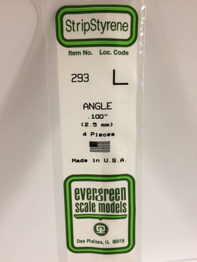 293 - .100"  (2.5mm) OPAQUE WHITE POLYSTYRENE ANGLE