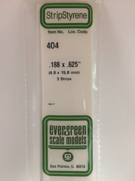 404 - .188" X .625" X 24" OPAQUE WHITE POLYSTYRENE STRIP