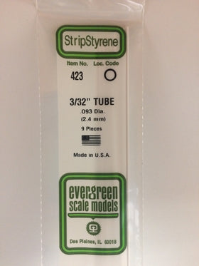 423 - .093" (2.4mm) OD x 24" (60cm) OPAQUE WHITE POLYSTYRENE TUBING