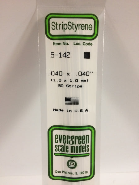 142 - .040" X .040" OPAQUE WHITE POLYSTYRENE STRIP