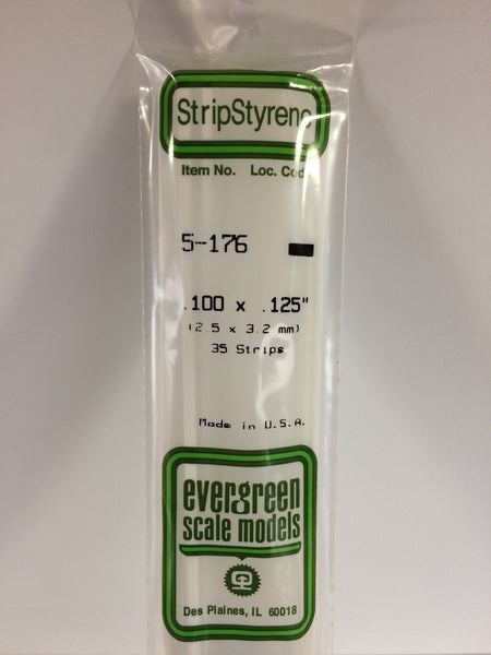 176 - .100" X .125" OPAQUE WHITE POLYSTYRENE STRIP