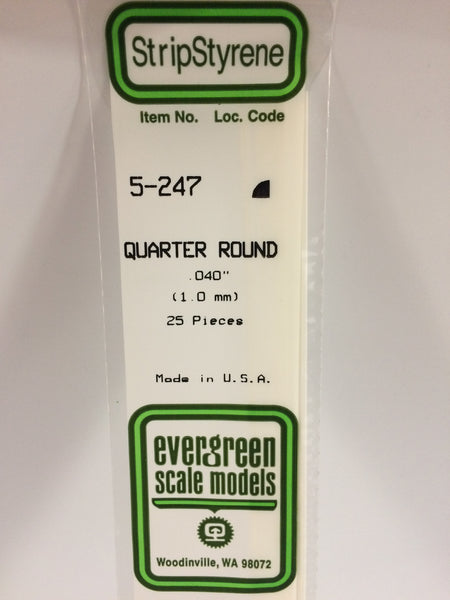 247 - .040" (1.0mm) OPAQUE WHITE POLYSTYRENE QUARTER  ROUND