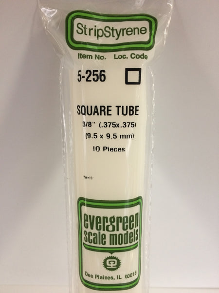 256 - .375" (9.5mm)OPAQUE WHITE POLYSTYRENE SQUARE TUBING