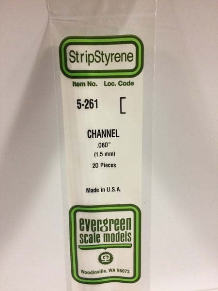 261 - .060"  (1.5mm) OPAQUE WHITE POLYSTYRENE CHANNEL