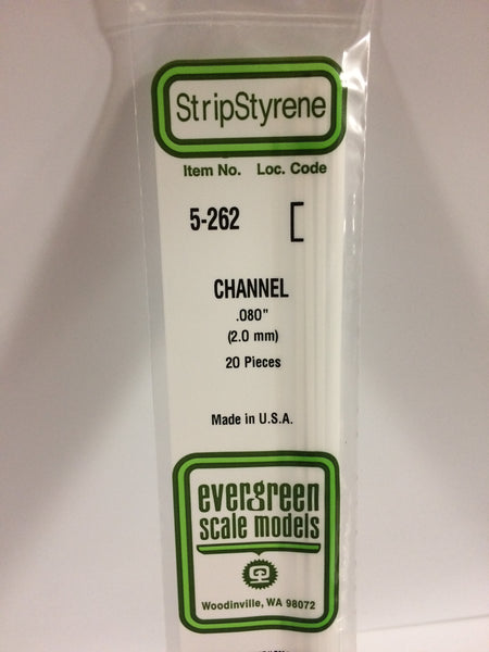 262 - .080" (2.0mm) OPAQUE WHITE POLYSTYRENE CHANNEL