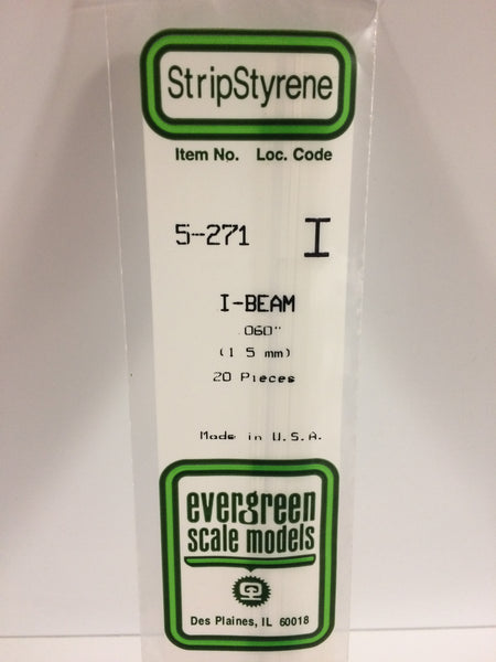 271 - 060"  (1.5mm) OPAQUE WHITE POLYSTYRENE I-BEAM