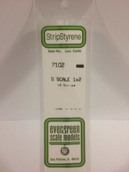 7102 - .015" X .031" OPAQUE WHITE POLYSTYRENE S SCALE STRIPS ( 1 X 2 )
