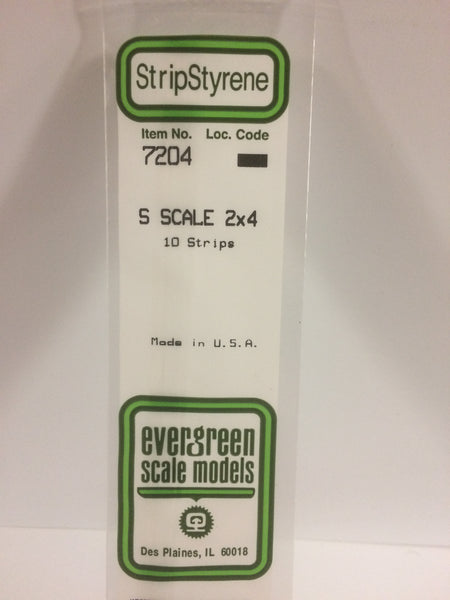 7204 - .030" X .062" OPAQUE WHITE POLYSTYRENE S SCALE STRIPS (2 X 4)