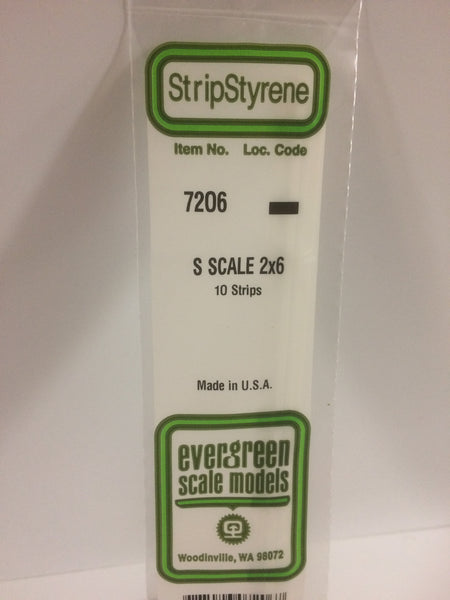 7206 - .030" X .093" OPAQUE WHITE POLYSTYRENE S SCALE STRIPS (2 X 6)