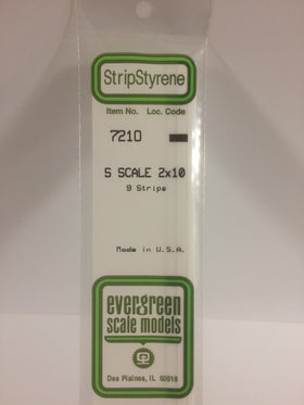 7210 - .030" X .156" OPAQUE WHITE POLYSTYRENE S SCALE STRIPS (2 X10)