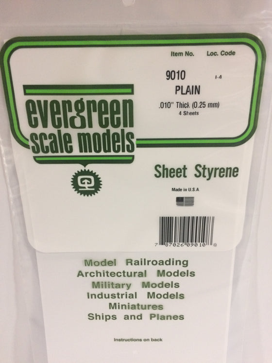 Evergreen Scale Models .040x8x21 White Polystyrene Sheet (3) [EVG9105] -  HobbyTown