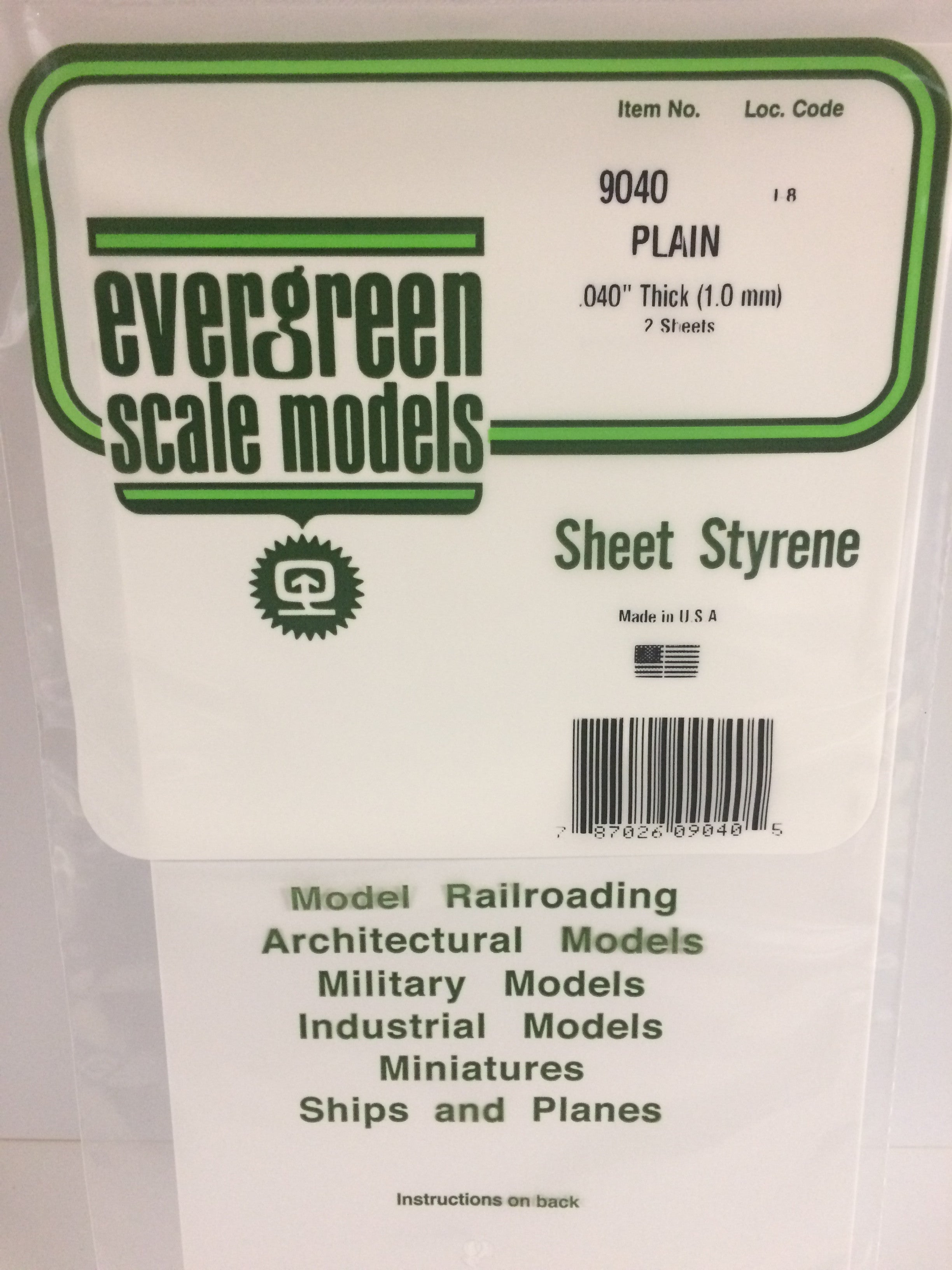 9006 - .010 CLEAR ORIENTED POLYSTYRENE SHEET - Evergreen Scale Models