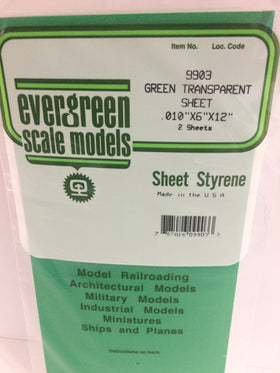 9903 - .010"  GREEN TRANSPARENT POLYSTYRENE SHEET