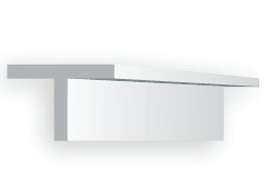 767 - .198"  (5.0mm) OPAQUE WHITE POLYSTYRENE T SHAPE